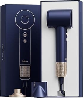 Premium High-Speed Hair Dryer Royal Blue Gift Box, Professional Ionic Portable Blow Dryer with 110,000 RPM, Lightweight, Low Noise, 360° Magnetic Styling Attachment, Wall Mount, Gift Bag, HD502