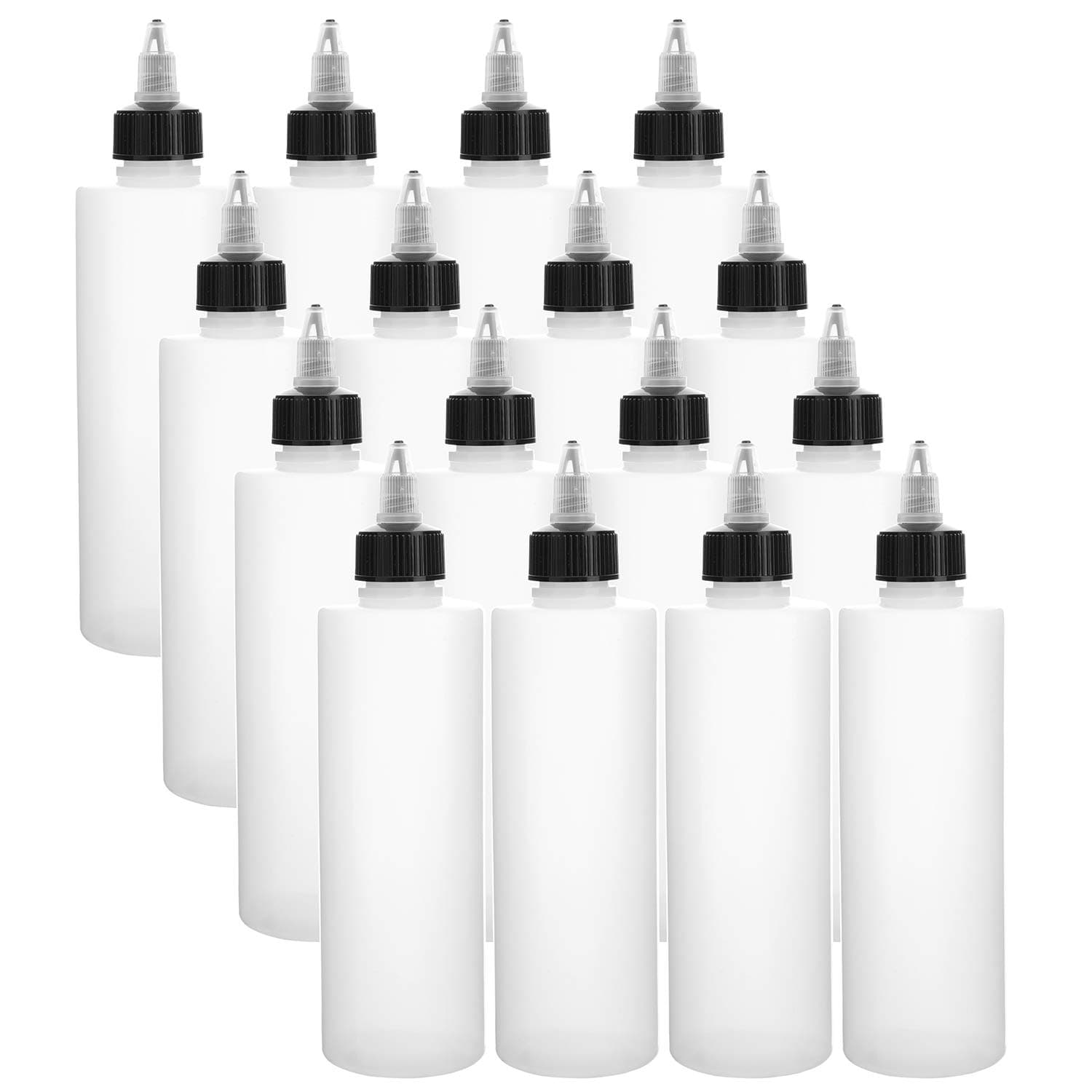 Bekith 16 Pack 8oz Plastic Squeeze Bottles with Twist Top Caps, Empty Boston ...