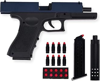Gex Shooting Game Toy Guns for Kids & Adults Soft Bullets Blaster Gun Pistol with Foam Darts Jump Ejecting Mag Indoor Outdoor Play Toys (Minimum Age 10 Years)