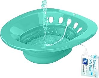 Electric Sitz Bath, Sitz Bath for Toilet Seat, Postpartum Essentials, Hemorrhoids and Postpartum Care Tub for Soak, Automatic Flushing, Sits Bath Kit for Women, Collapsible, Unisex - Sapphire