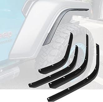 Front & Rear Fender Flares Extensions Set Compatible with Jeep Wrangler JL 2018-2022 Models(Fit Low Clearance Fender Flares)