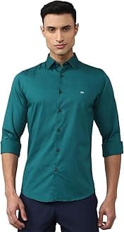 Peter England Men PCSFSSLPS14177 Regular Collar Slim Fit Long Sleeve