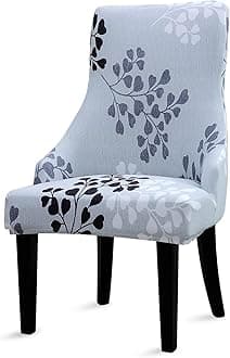 LiykimtStretch Wingback Side Chair Slipcover with Arms-Armless Accent Chair Cover,Removable Soft Spandex Upholstered Arm Dining Chair Protector with Nailed Trim for Dining Room Banquet Home Decor