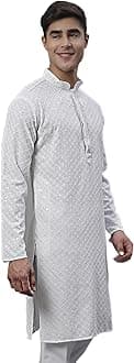 Jompers Men's Chikankari Embroidered and Sequence Kurtas Only