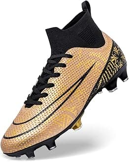 DimaiGlobalFootball Boots Men's High-Top Indoor Football Shoes Astro Turf Trainers Boys Futsal Shoes Professional Competition Athletics Sneakers Teenager Breathable Soccer Shoes Unisex