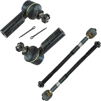 TRQ Inner and Outer Driver and Passenger Side Tie Rod Set 4 Piece Compatible with 2007-2013 Suzuki SX4