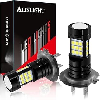 H7 LED Fog Light DRL Bulbs, 2400 Lumens Extremely Bright H7LL LED Bulbs Replacement for Cars, Trucks, 6000K Xenon White