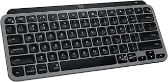 MX Keys Mini for Mac Minimalist Wireless Keyboard for MacBook Pro,MacBook Air,iMac,iPad, Compact, Bluetooth, Backlit Keys, USB-C, Fast, Fluid Typing - Space Grey