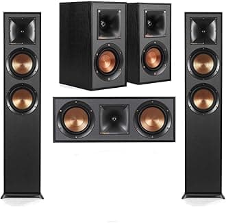 Klipsch Reference Home Theater Pack with 2X R-625FA Floorstanding Speakers, R-52C Center Channel, Pair R-41M Bookshelf Speakers