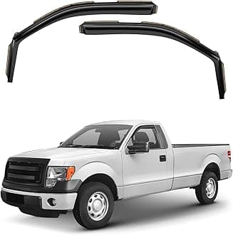 Window Deflectors Smoke Tinted in-Channel Side Window Vent Visor Deflectors Rain Guards Compatible with F-150 2009-2014 Regular Cab, Standard Cab - 2pcs. GW0877