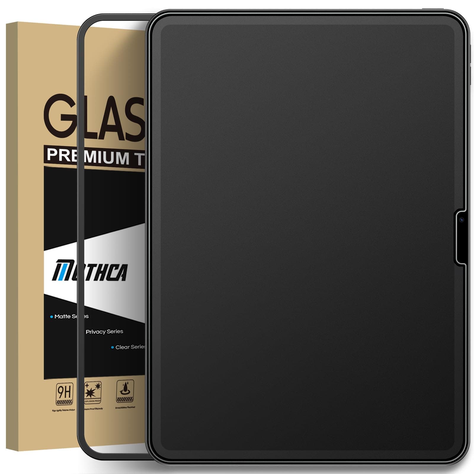 Mothca Matte Glass Screen Protector for iPad Air 11-inch M3 2025 / M2 2024 (Air 7th/6th Generation) with Easy Installation Frame, Anti-Glare & Anti-Fingerprint Tempered Glass Film, Smooth as Silk