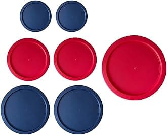 Replacement Lids for Pyrex Round (2) 7202-PC 1 Cup Blue (2) 7200-PC 2 Cup Red (2) 7201-PC 4 Cup Blue (1) 7402-PC 6/7 Cup Red