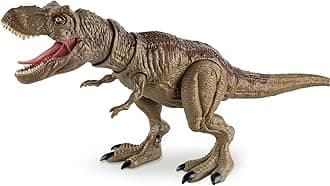 Tyrannosaurus Rex Action Figure Dinosaur Toy for Kids 3-5 & 6-8 with Continuous Spray and Vibration - Roaring & Light-Up Dino Toy with Movable Jaws and Limbs, Christmas, Birthday Gift for Kids (Brown)