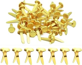 Split Pins, Metal Split Pin Craft Pins 50 Pcs Gold Pastel Mini Brads Round Brads for DIY Crafts Projects Scrapbooking Office