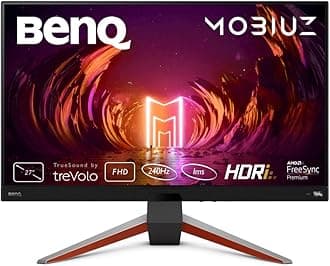 BenQ EX270M MOBIUZ 27-inch 240Hz IPS 1080p Gaming Display, 1ms GtG, HDRi Technology, AMD FreeSync Premium, sRGB 99%, Built-in 2.1 Speakers, Eye-Care, Grey