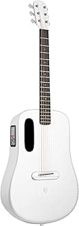 LAVA ME 4 Carbon Fiber Electric-Acoustic Guitar with FreeBoost 3.0 System, Smart Guitar with Guitar Bag, Data Cable, Truss Rod Wrench, Support 2.4Ghz WIFI/5G Bluetooth (36 inch, White)