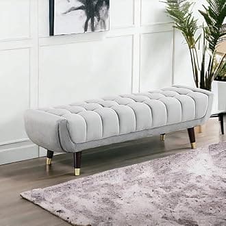 CRUZ INTERNATIONAL - online shopping-be ready ! Contemporary Settee Sofa Ottoman Bench - Enhance Your Décor (Grey)