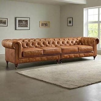 Classic Leatherette Chesterfield Sofa Set, Button Tufted, Classic Style, Tuffted Polished Sofa Set for Living Room, Bedroom (4 Seater)