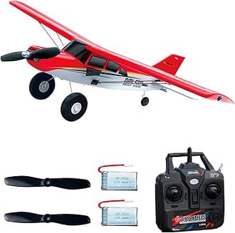 FLYCOLOR QIDI-560 M7 OFF-ROAD Aircraft 3D RC plane One-Key Hanging Stunt Fixed Wing with Wind Resistant Flight Control for Beginner and Experienced Ready to Fly RTF(Red)