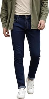 Men's Slim Fit Mid Rise Washed Jeans Stretchable