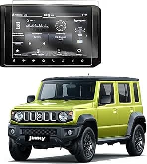 Car's Stereo, GPS, Navigation, Infotainment System Screen Guard Glass for Suzuki Jimny Zeta (2022-23) Bubble Proof : HD+ Ultra Clear : 9H Hardness : Company Fitted (Glossy :1)