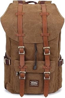 KAUKKO Laptop Backpack Travel Outdoor Weekend Bag Carry on Daypack Stylish and Durable Rucksack Hiking Backpack Fits 15.6"(5-1-brown)
