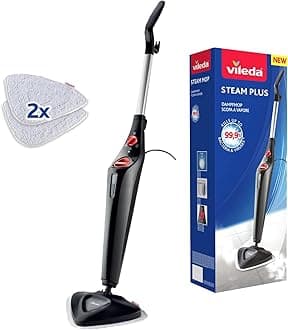 Vileda Steam PLUS | steam mop ; steam cleaner for a hygienic cleaning performance ; up to 99.9% bacteria and virus removal ; ideal for carpets and rugs ; for all floors ; no use of harsh chemicals