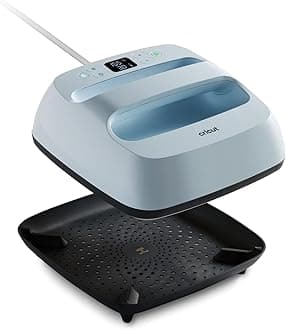 Cricut EasyPress 3 | 22.5 cm x 22.5 cm | Heat Press for T-Shirts, Cushions, Tote Bags | Use with Iron On Vinyl (HTV), Infusible Ink and Sublimation Products | Heats up to 205°C (400°F) | Zen Blue