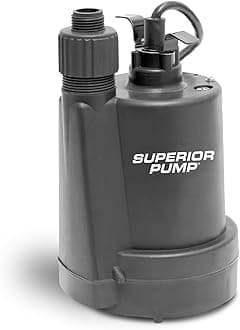 Superior Pump 1/4 HP Thermoplastic Submersible Utility Pump, 91250