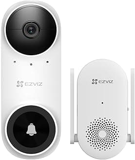 EZVIZ 2K Video Doorbell Wireless with Chime No Monthly Fee, PIR & Human Detection, Support 512GB SD Card, 2.4GHz, Two-way Talk, Voice Changer, Non-Waterproof, Designed for Flat/Apartment (CP3)