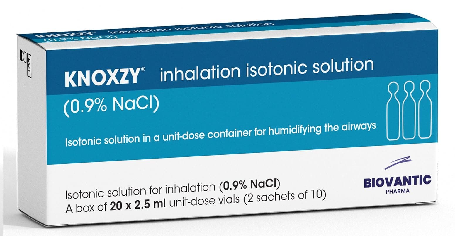 Isotonic 0.9% Sodium Chloride - NaCl Inhalation Saline Solution for Humidifying The Airways – 20 X 2.5 ml Unit Dose Vials, Pharmaceutical Grade