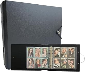 K-Keep [A5 Extra Wide] Binder Bundle with 6 Pocket Pages (25 Pages) - [1.5 Inch] - [Minimalist Series] - D-Ring Kpop Photocard Collector Binder for OT5 or OT6 Collector (Minimal Black)