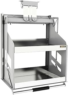 Kitchen Organizer Kitchen Stretch Spice Cabinet,Cupboard Spice Rack, 2 Tier Pull-Out Cabinet Organizer,Inner Space Saving Plate for Kitchen Lift Upper Cabinet