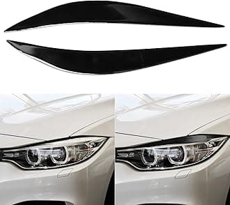 Headlight Eyebrow Eye Lid Protection Decoration for BMW 4 Series F32 F33 F36 Car Headlamp Eyelid Strip Glossy Black Exterior Accessories for M3 M4 F80 F82 F83 (Piano Black)