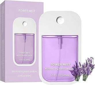 Power Mist Hydrating Hand Sanitizer Spray, Travel-Size 45ml/1.5 Fl oz Portable Cute Multi-Flavor Gentle Sanitizer for Adults (Lavender)