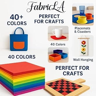 FabricLA DK Red Felt Fabric – 36" Wide x 120 Feet – Heavy-Duty 1.6mm Thick Felt Roll for Sewing, Decorations, DIY Projects & More