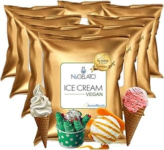 AussieBlends Vegan Ice Cream Mix for Soft Serve, Rolled Ice Cream, Gelato, Liquid Nitrogen Ice Cream, Hard Ice Cream, and Scooped Ice Cream, 8-Pack