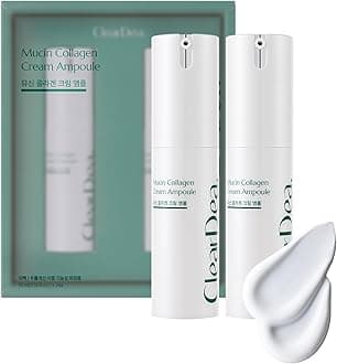 ClearDea Mucin Collagen Cream Ampoule for face – Collagen-Powered Hydrating & Firming Skincare, Non-Greasy, Revitalizing Korean Beauty for All Skin Types, 15ml x 2