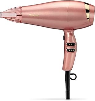 Rose Gold Hair Dryer - 2100W Professional Ionic Blow Dryer, Lightweight Travel Hairdryer, Fast Drying Ceramic Hair Dryer, 3 Heat & 2 Speed Settings, Rose Gold, 5336U