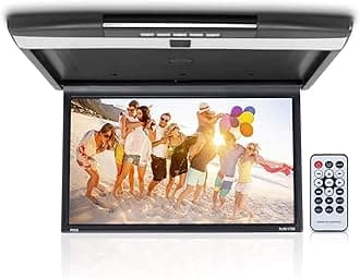 Pyle Vehicle Flip-Down Display Screen - Roof Mount Monitor With 1080P Support, Hdmi Usb Micro Sd Ir Fm Transmitter (17.3 -Inch Display)