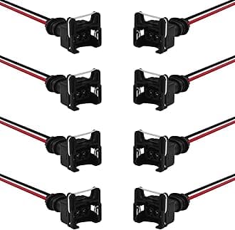 8 PCS Fuel Injector Connector, Fuel Injector Connector with Extended Pigtail Wiring Harness, Copper Core Plug EV1 OBD1 Plug Wire Harness Pigtail Wiring Loom Fit for RC, Bosch, Honda, Ford, Toyota