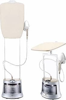 Rossmann Garment Steamer | 2400 Watts Ultra High Pressure Steam | Auto Steam Start/Stop | Large Moveable Board | 7 Level Digital Control | Large 2 Liter Tank | Horizontal & Vertical Use (Gold)