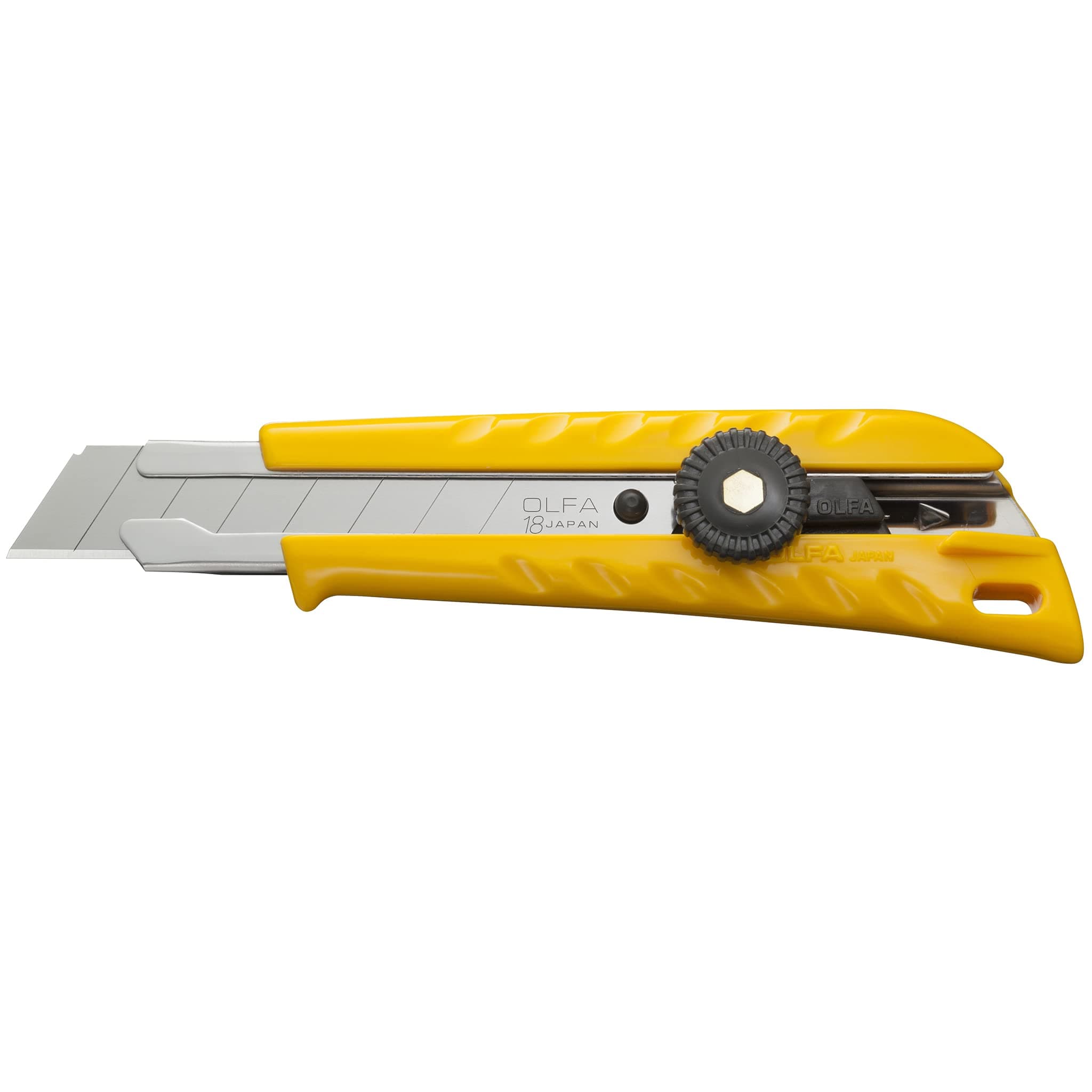 18mm Heavy-Duty Utility Knife (L-1) - Multi-Purpose Custom Cutting Depth Utility Knife w/Ergonomic Grip Handle & Snap-Off Blade, Replacement Blades: Any OLFA 18mm Blade