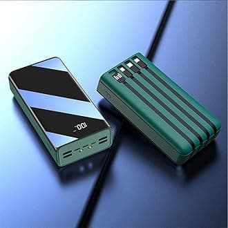Power Bank Comes With Four Wires 60000Mah Power Bank/Portable External Battery Compatible With 99% Of Electronic Devices On The Market,Green