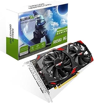 RX 580 8GB Graphics Card, 2048SP,GDDR5,256 Bit Graphics Card for Gaming PC,PCIE 3.0,Twin Freeze Fans Computer Video Card with HDMI/DP/Ports