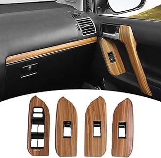 Wooden Texture Door Handle for Toyota Land Cruiser Prado 150 Window Lifting Panel Lc150 2010-2022 Interior Design Upgrade Accessories Fj150 Armrest (Light Button Panel)