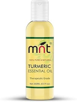 MNT Turmeric Essential Oil - 100% Pure & Natural Finest Grade Oil for Skin Whitening & Lightening, Hair Growth, Body Massage and Aromatherapy (200ML)