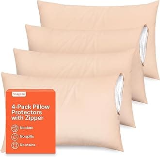 Beige Microfiber Pillow Protectors King