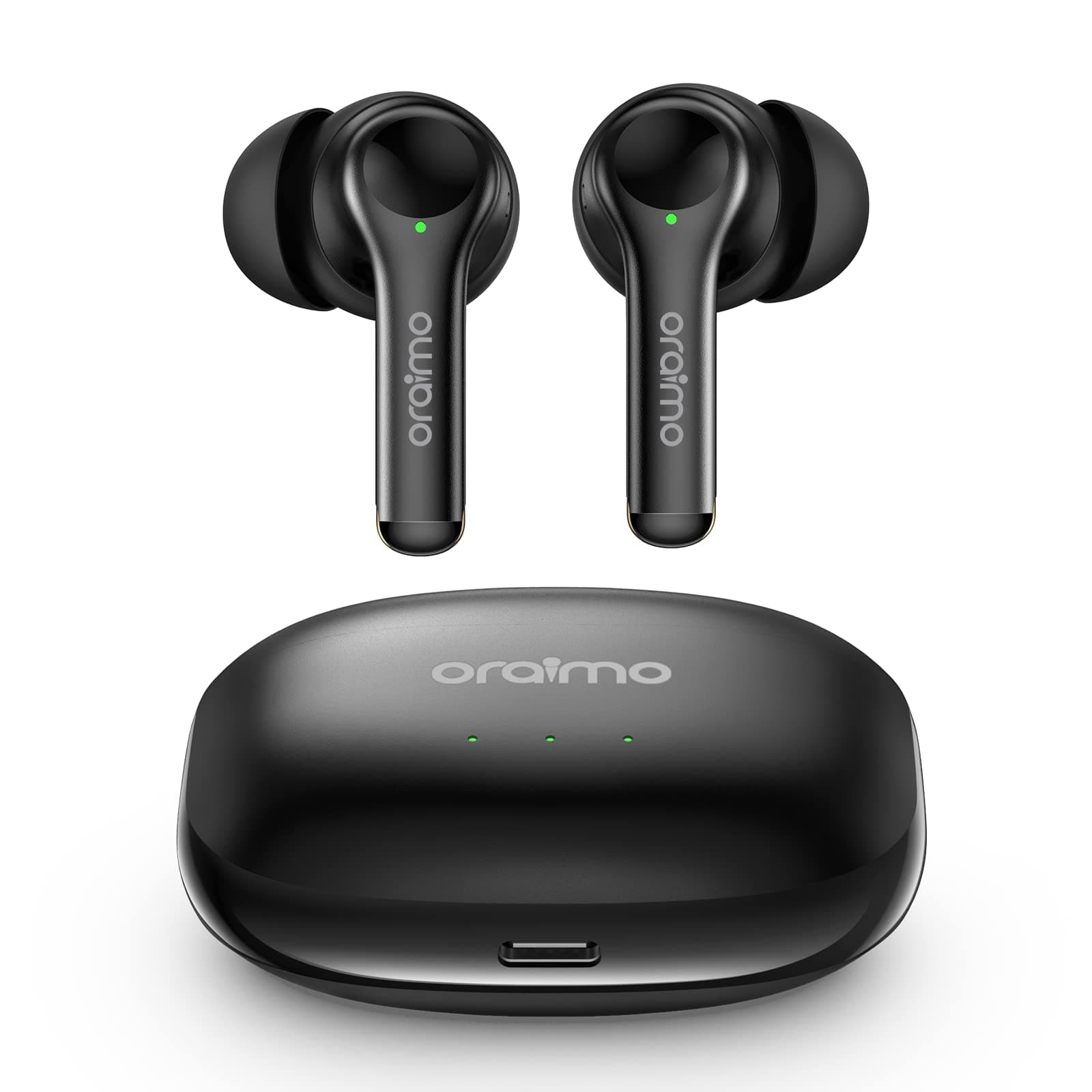 Oraimo True Wireless Earbuds Bluetooth 5.2 with 4 Microphones Call Noise Cancelling, Bluetooth Headphones in-Ear withTwo Different Fits, Earbuds with Stereo Bass, 36H Playtime, Waterproof for Sport