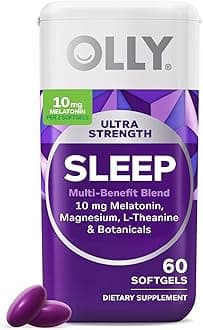 Ultra Strength Sleep Softgels, 10mg Melatonin, L-Theanine, Chamomile, Magnesium, Lemon Balm, Supports Deep Restful Sleep, Nighttime Sleep Aid, Non Habit-Forming - 60 Count